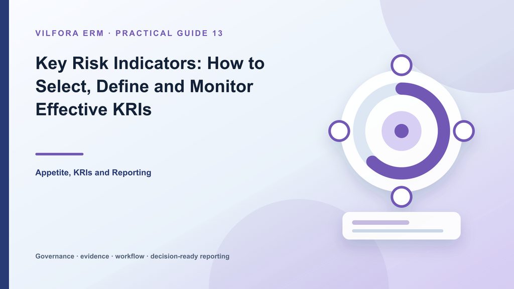 Risk appetite threshold and KRI monitoring dashboard in Vilfora ERM