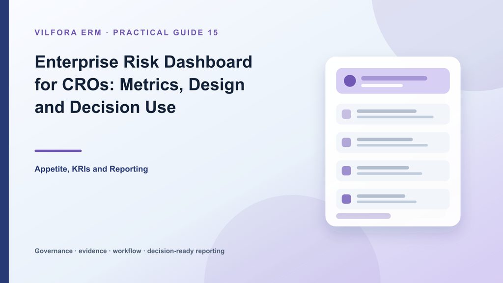 Executive and Board enterprise risk dashboard in Vilfora ERM