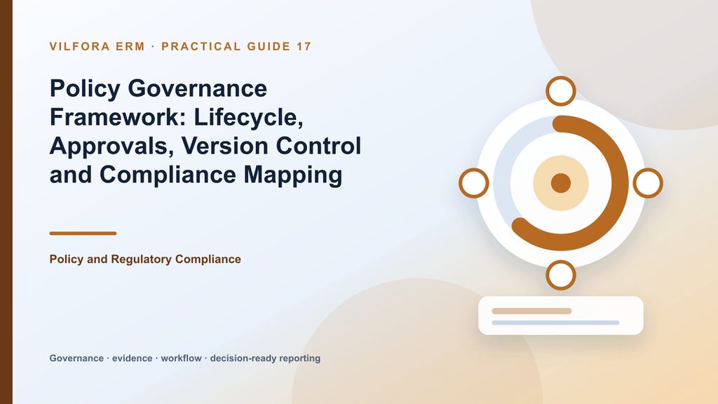Policy governance and compliance monitoring workspace in Vilfora ERM