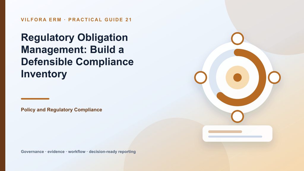 Regulatory obligation inventory and change management workflow in Vilfora ERM